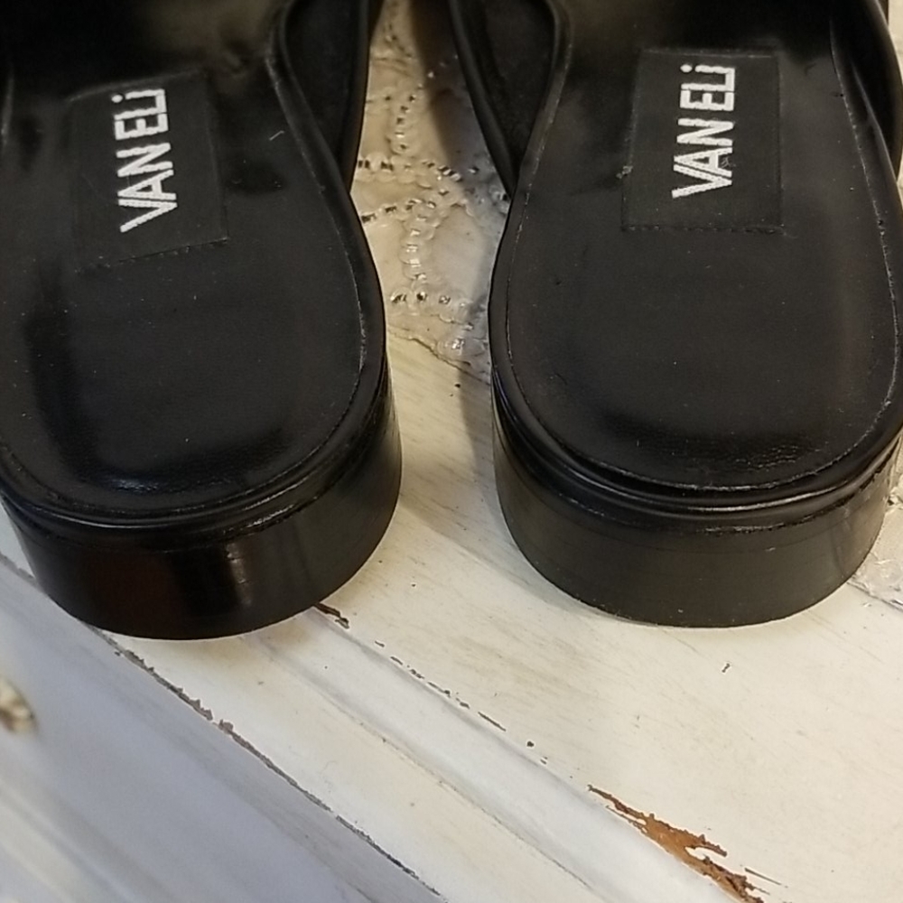 Vaneli Palm Tree Black Slides, Size 7.5 - image 6